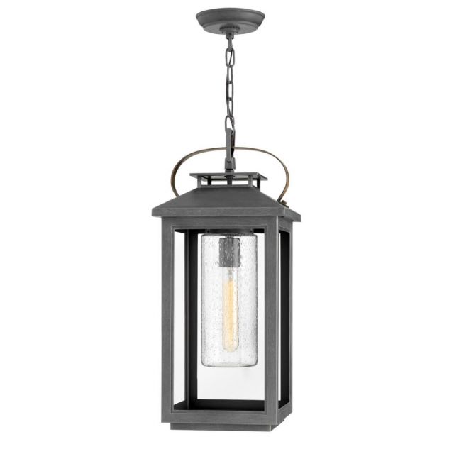 Hinkley Lighting Atwater 1 Light 10 inch LED Outdoor Hanging Lantern in Ash Bronze with Clear Seedy Glass 1162AH-LV