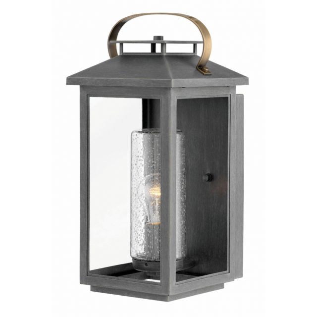 Hinkley Lighting Atwater 1 Light 18 Inch Tall Medium Outdoor Wall Light In Ash Bronze With Clear Seedy Glass 1164AH