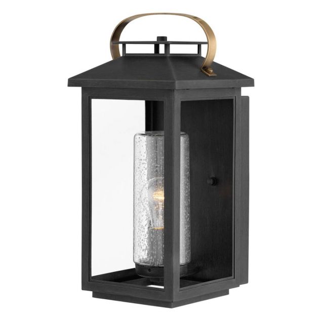 Hinkley Lighting Atwater 1 Light 18 inch Tall Medium LED Outdoor Wall Mount Lantern in Black with Clear Seedy Glass 1164BK-LL