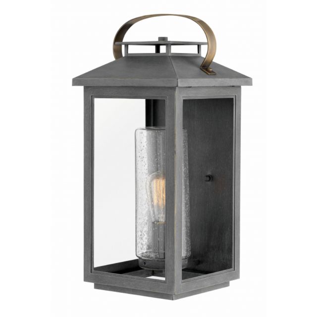Hinkley Lighting Atwater 1 Light 21 Inch Tall Large Outdoor Wall Light In Ash Bronze With Clear Seedy Glass 1165AH