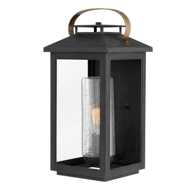 Hinkley Lighting Atwater 1 Light 21 inch Tall Large LED Outdoor Wall Mount Lantern in Black with Clear Seedy Glass 1165BK-LL