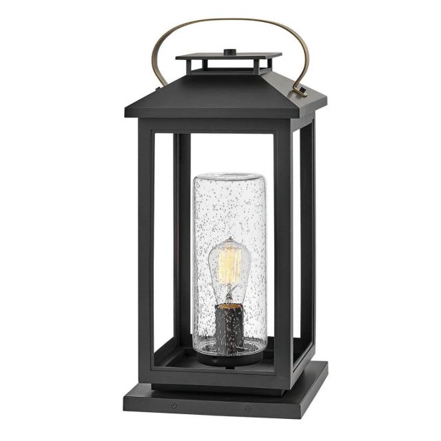Hinkley Lighting Atwater 1 Light 22 Inch Tall LED Outdoor Pier Mount in Black with Clear Seedy Glass 1167BK-LV