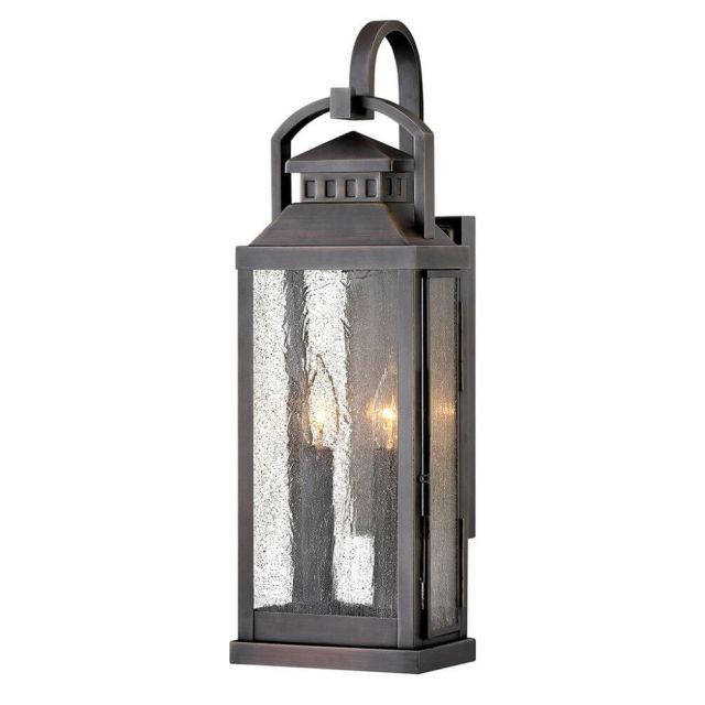 Hinkley Lighting Revere 2 Light 22 Inch Tall Outdoor Wall Light in Blackened Brass with Clear Seedy Glass 1184BLB