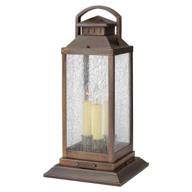 Hinkley Lighting Revere 3 Light 20 inch Tall Outdoor Pier Mount Lantern in Sienna with Clear Seedy Glass 1187SN
