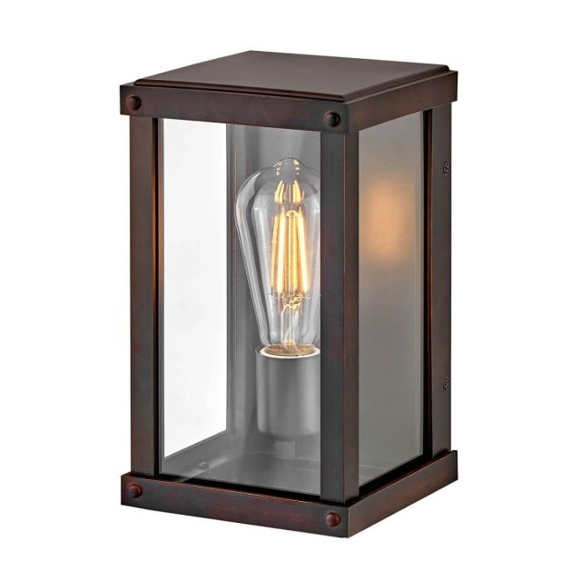 Hinkley Lighting 12190BLC Beckham 1 Light 10 inch Tall Outdoor Wall Lantern in Blackened Copper with Clear Glass
