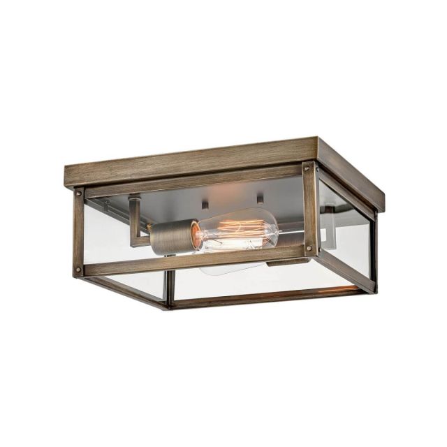 Hinkley Lighting 12193BU Beckham 2 Light 12 inch Outdoor Flush Mount in Burnished Bronze with Clear Glass