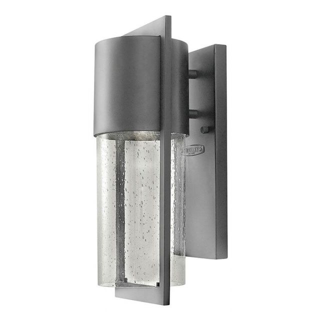 Hinkley Lighting Shelter 1 Light 16 inch Tall Outdoor Wall Mount Lantern in Hematite with Clear Seedy Glass 1320HE