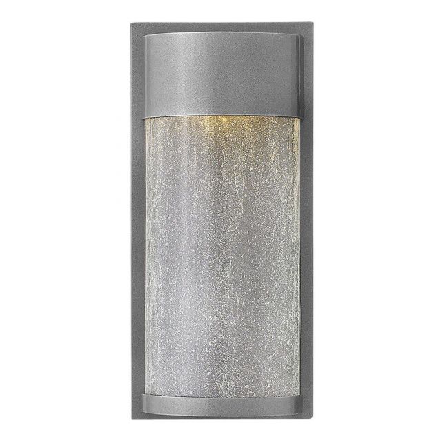 Hinkley Lighting 1340HE Shelter 13 inch Tall LED Outdoor Wall Mount Lantern in Hematite with Clear Seedy Glass