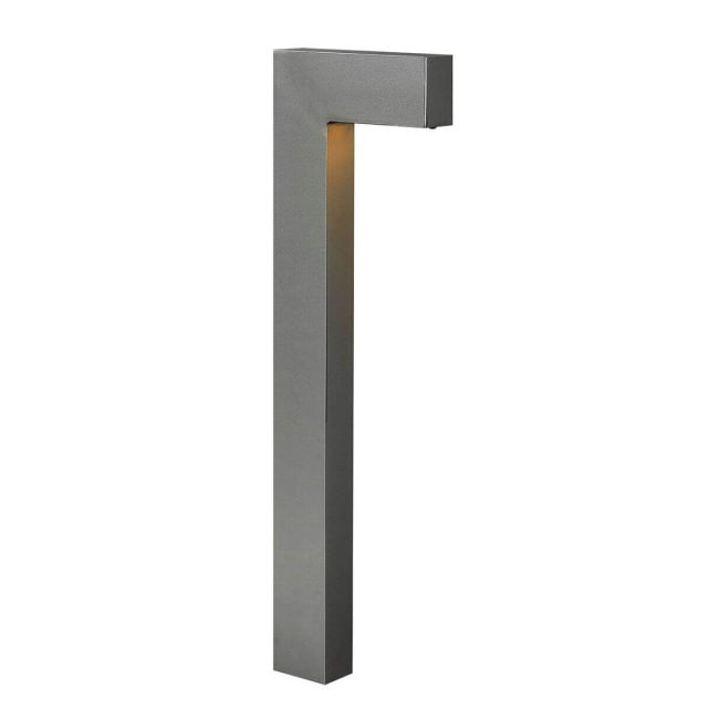 Hinkley Lighting Atlantis 1 Light 22 inch Tall LED Outdoor Landscape Path Light in Hematite with Etched Lens 1518HE-LL