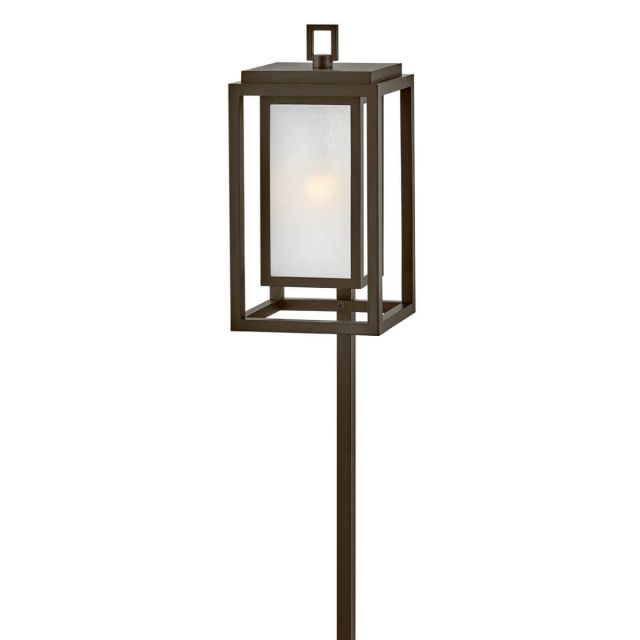 Hinkley Lighting 15558OZ-LL Republic 1 Light 24 inch Tall Outdoor LED Path Light in Oil Rubbed Bronze with Etched Glass