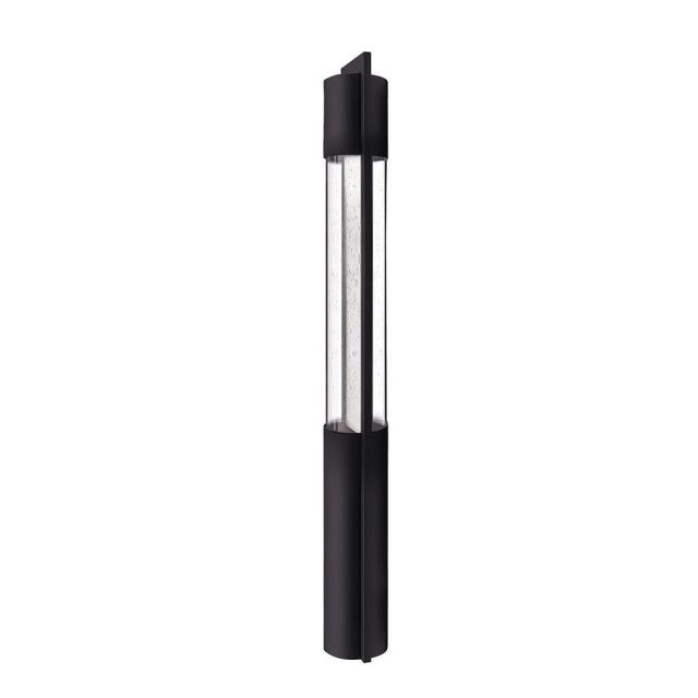 Hinkley Lighting 15607BK Shelter 1 Light 30 inch Tall LED Outdoor Bollard Light in Black with Clear Acrylic and Seedy Glass