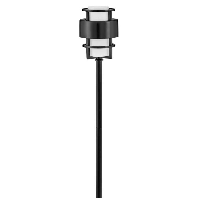 Hinkley Lighting 1579SK-LL Saturn 1 Light 22 inch Tall Outdoor LED Path Light in Satin Black with Etched Opal Glass