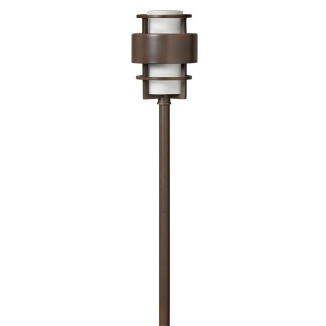 Hinkley Lighting 1579MT-LL Saturn 1 Light 10 inch LED Path Light in Metro Bronze with Etched Opal Glass