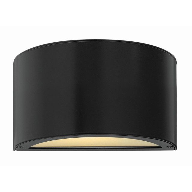 Hinkley Lighting Luna 2 LED Light 5 inch Tall Small Outdoor Wall Light In Satin Black With Etched Lens Glass 1662SK