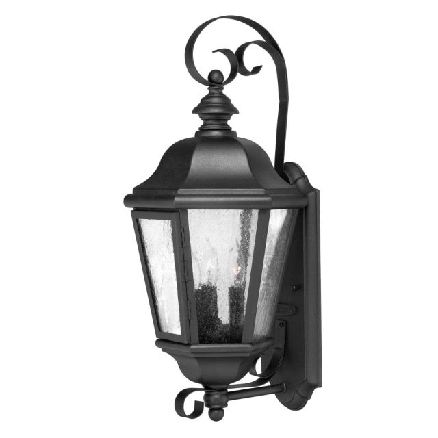 Hinkley Lighting Edgewater 3 Light 21 Inch Tall LED Outdoor Medium Wall Mount In Black With Clear Seedy Glass 1670BK-LL