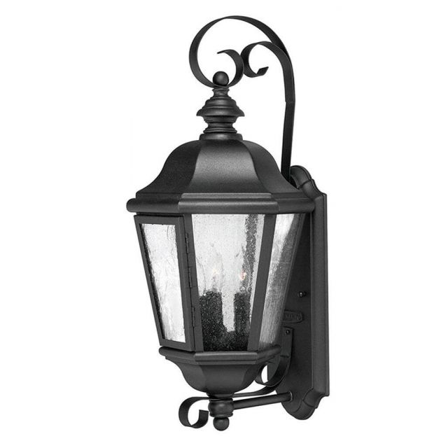 Hinkley Lighting Edgewater 3 Light 21 inch Tall Outdoor Wall Mount Lantern in Black with Clear Seedy Glass 1670BK