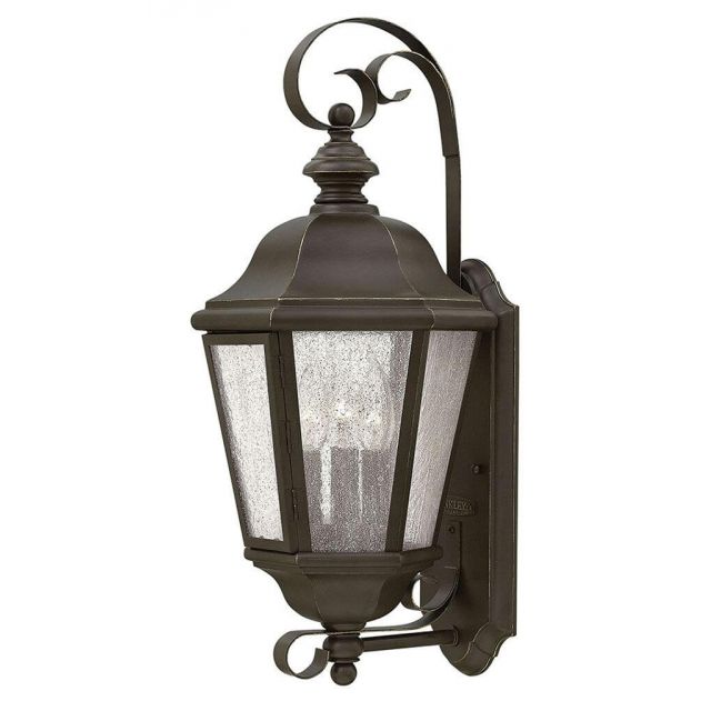 Hinkley Lighting Edgewater 3 Light 21 inch Tall Outdoor Wall Mount Lantern in Oil Rubbed Bronze with Clear Seedy Glass 1670OZ