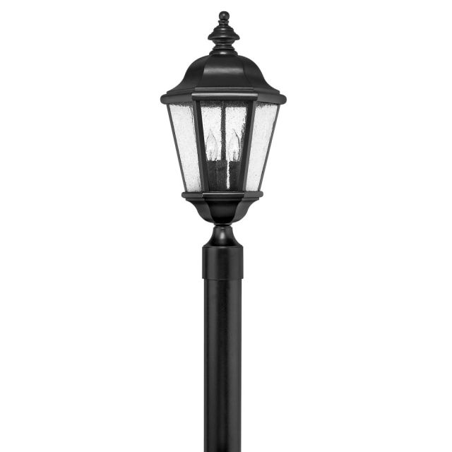 Hinkley Lighting Edgewater 3 Light 21 Inch Tall LED Post Top-Pier Mount In Black With Clear Seedy Glass 1671BK-LL