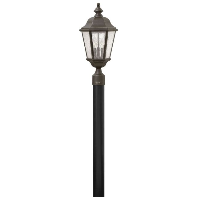 Hinkley Lighting Edgewater 3 Light 21 Inch Tall LED Post Top-Pier Mount In Oil Rubbed Bronze With Clear Seedy Glass 1671OZ-LL