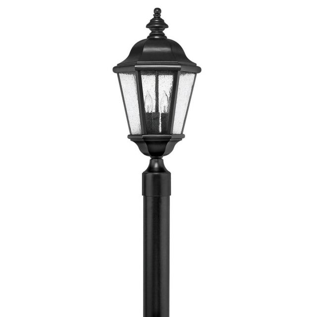 Hinkley Lighting Edgewater 3 Light 21 Inch Tall LED Outdoor Post Light in Black with Clear Seedy Glass 1671BK-LV