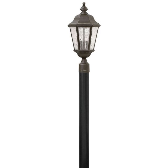 Hinkley Lighting Edgewater 3 Light 21 inch Tall Outdoor Post Mount Lantern in Oil Rubbed Bronze with Clear Seedy Glass 1671OZ
