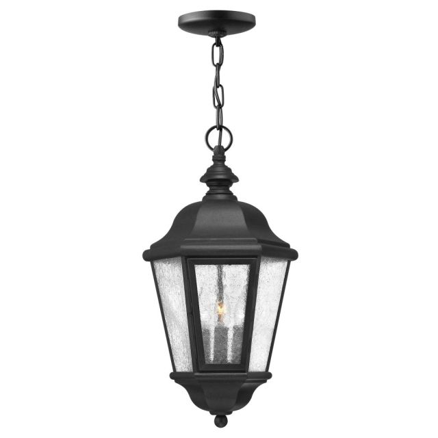 Hinkley Lighting Edgewater 3 Light 20 Inch Tall LED Outdoor Hanging Lantern In Black With Clear Seedy Glass 1672BK-LL