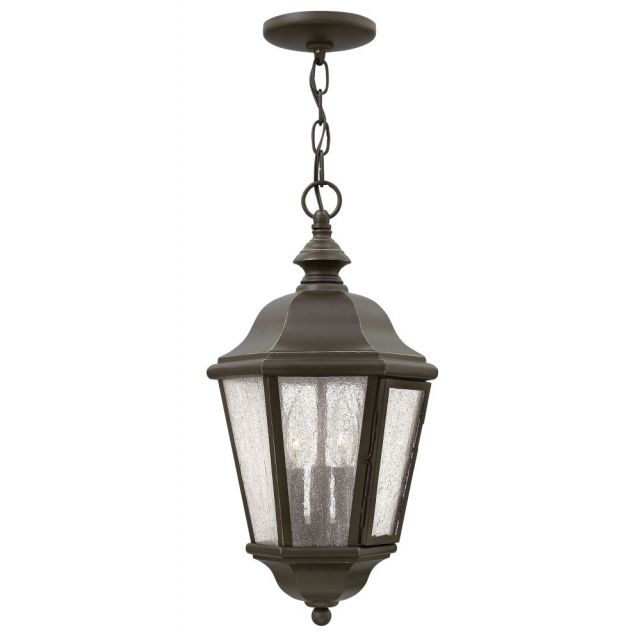 Hinkley Lighting Edgewater 3 Light 20 Inch Tall LED Outdoor Hanging Lantern In Oil Rubbed Bronze With Clear Seedy Glass 1672OZ-LL