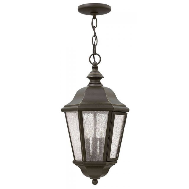 Hinkley Lighting Edgewater 3 Light 10 inch Large Outdoor Hanging Lantern in Oil Rubbed Bronze with Clear Seedy Glass 1672OZ