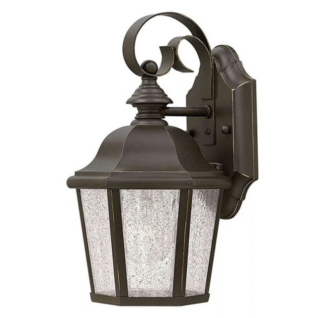 Hinkley Lighting Edgewater 1 Light 12 inch Tall Outdoor Wall Mount Lantern in Oil Rubbed Bronze with Clear Seedy Glass 1674OZ