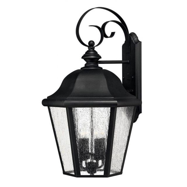 Hinkley Lighting Edgewater 4 Light 26 inch Tall Extra Large Outdoor Wall Mount Lantern in Black with Clear Seedy Glass 1675BK