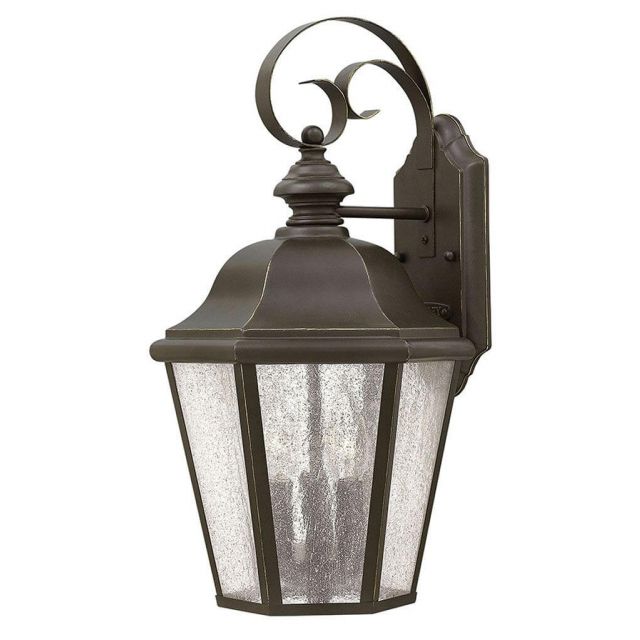 Hinkley Lighting Edgewater 3 Light 18 inch Tall Outdoor Wall Mount Lantern in Oil Rubbed Bronze with Clear Seedy Glass 1676OZ