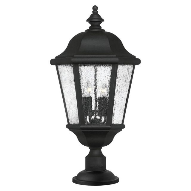 Hinkley Lighting Edgewater 4 Light 28 Inch Tall LED Outdoor Post Light in Black with Clear Seedy Glass 1677BK-LV