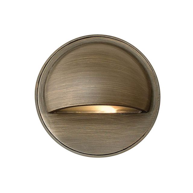 Hinkley Lighting 16801MZ-LL Hardy Island 1 Light 4 inch Round Eyebrow LED Deck Sconce in Matte Bronze with Frosted Glass