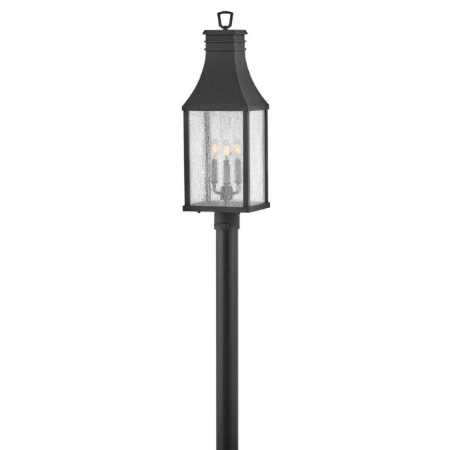 Hinkley Lighting Beacon Hill 3 Light 26 inch Tall Outdoor Post Top-Pier Mount Lantern in Museum Black with Clear Seedy Glass 17461MB
