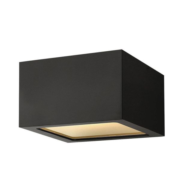 Hinkley Lighting Kube 6 inch LED Outdoor Flush Mount in Satin Black with Etched Lens 1765SK