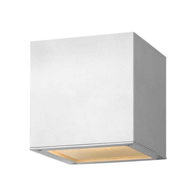 Hinkley Lighting Kube 6 inch Tall Down Light LED Outdoor Wall Mount Lantern in Satin White with Etched Lens 1768SW