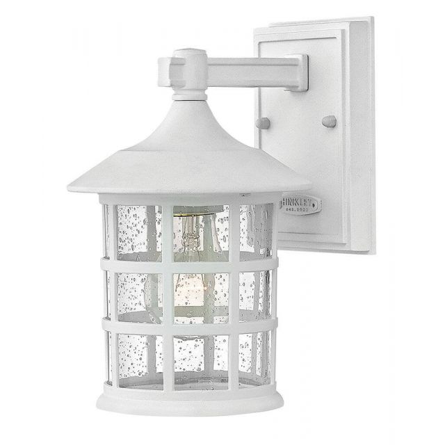 Hinkley Lighting 1800CW Freeport 1 Light 9 inch Tall Outdoor Wall Mount Lantern in Classic White with Clear Seedy Glass
