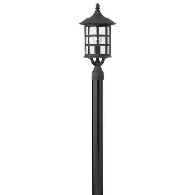 Hinkley Lighting Freeport 1 Light 20 inch Tall Outdoor Post Mount Lantern in Black with Clear Seedy Glass 1801BK