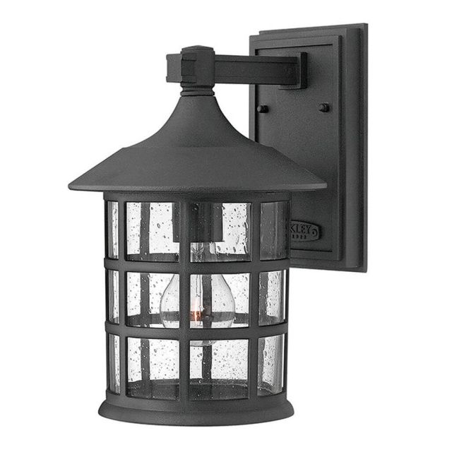 Hinkley Lighting Freeport 1 Light 12 inch Tall Outdoor Wall Mount Lantern in Black with Clear Seedy Glass 1804BK