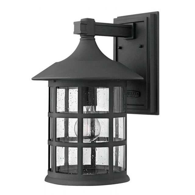 Hinkley Lighting Freeport 1 Light 15 inch Tall Outdoor Wall Mount Lantern in Black with Clear Seedy Glass 1805BK