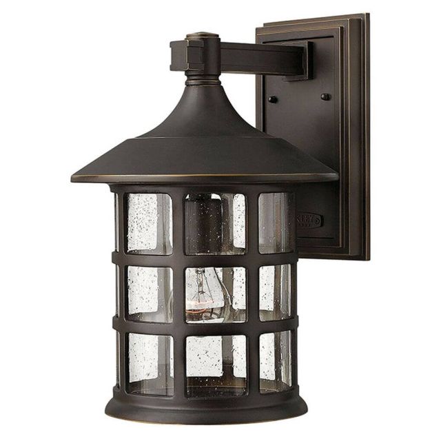 Hinkley Lighting Freeport 1 Light 15 inch Tall Outdoor Wall Mount Lantern in Oil Rubbed Bronze with Clear Seedy Glass 1805OZ