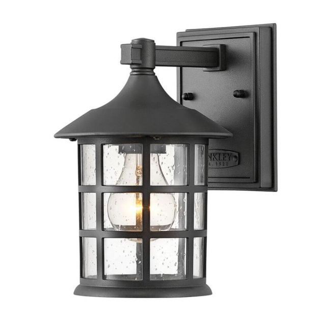 Hinkley Lighting 1860TK Freeport 1 Light 9 Inch Tall Outdoor Wall Light in Textured Black with Clear Seedy Glass