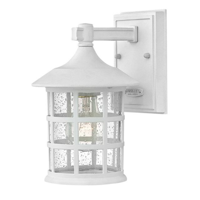 Hinkley Lighting 1860TW Freeport 1 Light 9 Inch Tall Outdoor Wall Light in Textured White with Clear Seedy Glass