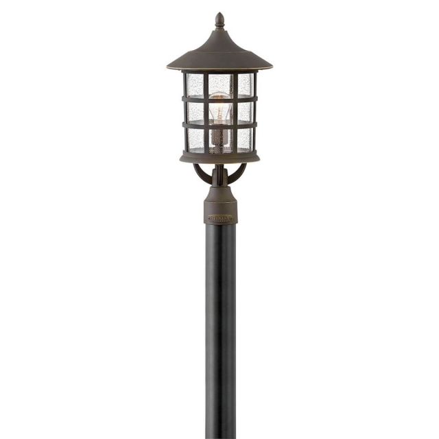 Hinkley Lighting Freeport 1 Light 21 Inch Tall LED Outdoor Post Light in Oil Rubbed Bronze with Clear Seedy Glass 1861OZ-LV