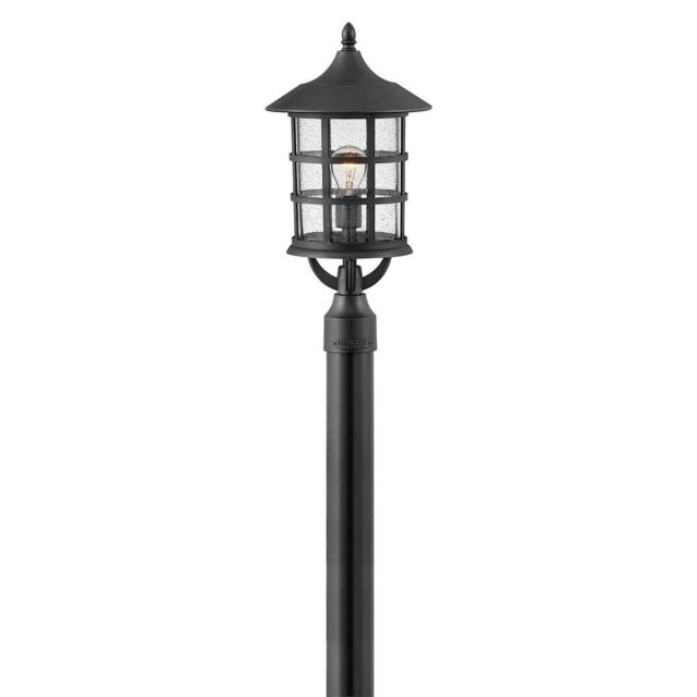 Hinkley Lighting 1861TK-LV Freeport 1 Light 21 Inch Tall LED Outdoor Post Light in Textured Black with Clear Seedy Glass