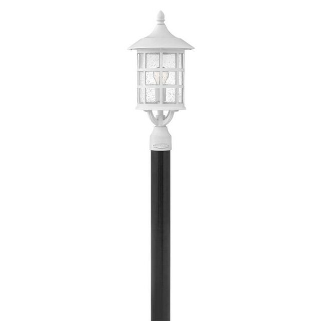 Hinkley Lighting Freeport 1 Light 21 Inch Tall Outdoor Post Light in Textured White with Clear Seedy Glass 1861TW