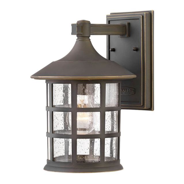 Hinkley Lighting 1864OZ Freeport 1 Light 12 Inch Tall Outdoor Wall Light in Oil Rubbed Bronze with Clear Seedy Glass