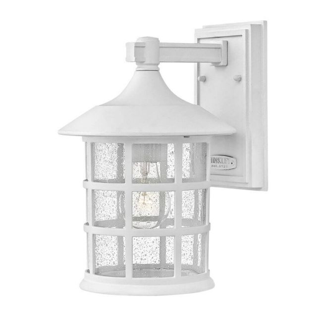 Hinkley Lighting Freeport 1 Light 12 Inch Tall Outdoor Wall Light in Textured White with Clear Seedy Glass 1864TW