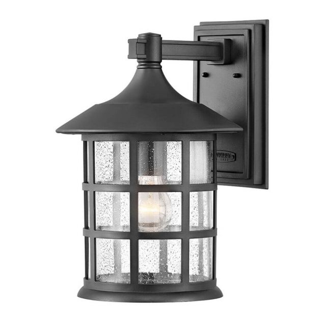 Hinkley Lighting 1865TK Freeport 1 Light 15 Inch Tall Outdoor Wall Light in Textured Black with Clear Seedy Glass