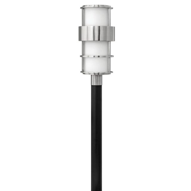 Hinkley Lighting 1901SS-LV Saturn 1 Light 22 Inch Tall LED Outdoor Post Light in Stainless Steel with Etched Opal Glass